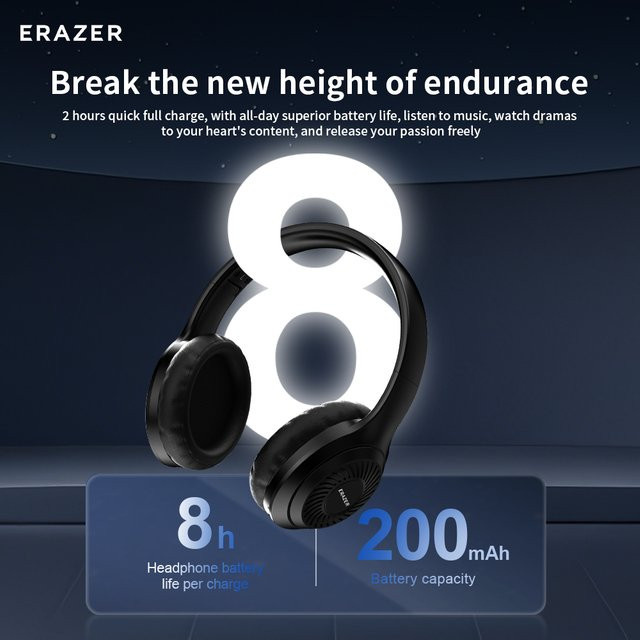 Lenovo Wireless Headset QT01 Stereo-Kopfhörer mit Geräuschunterdrückung und 40-mm-Lautsprechern in Schwarz oder Weiß - Bild 1