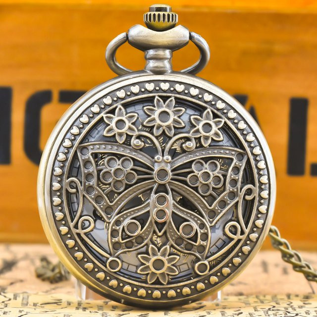 Wecin Taschenuhr Halskette, Quarz, Bronze, Messing, Unisex - Bild 1