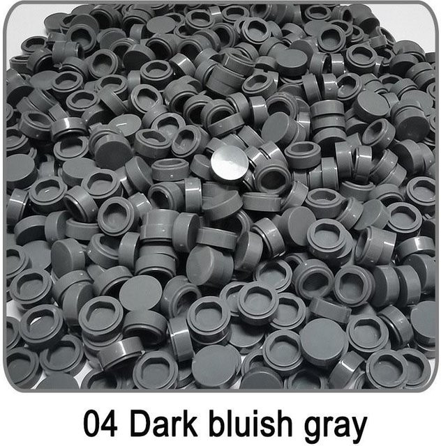 Yiran toy Fliese 1x1 Rund 98138, Baustein, 1000-teiliges Set, Grau - Bild 1