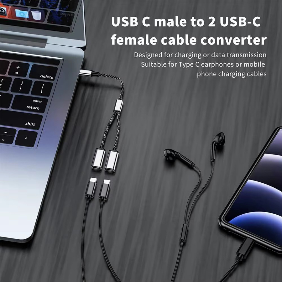 USB-C-Hub 3-Port Typ-C-Splitter in Silber - Bild 5