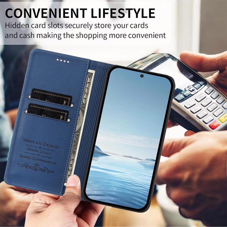 Leder Klappbrieftasche Handyhülle für Xiaomi Poco F8 Pro F8 F7 Ultra F6 F5 Pro F3 in Blau mit Magnetverschluss und RFID-Blockierung - Bild 3