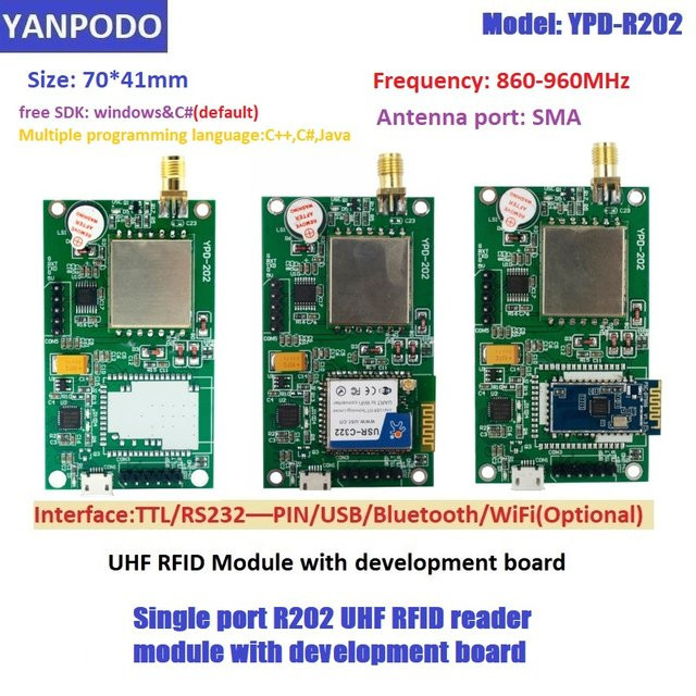 UltraRFID R200-Chip UHF-RFID-Lesemodul in Grün mit großer Lesereichweite und Multi-Interface WLAN, USB-C, RS232 und TTL UART für Raspberry Pi und Arduino inklusive SDK - Bild 1