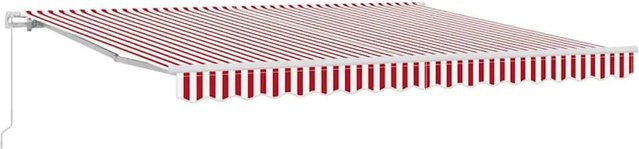 vidaXL Einziehbare Markise aus Polyester und Aluminium in Rot und Weiß, B: 400 cm, T: 300 cm - Bild 1