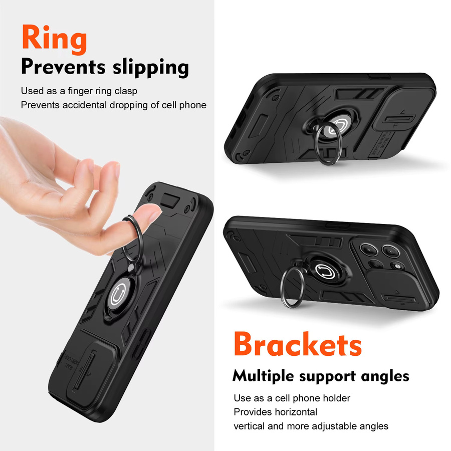 Metall Fingerhalter Hülle für Motorola Moto G15 G05 G75 G85 G35 G55 G54 G13 G23 G84 G53 G34 G22 G14 G04 G24 in Schwarz oder Blau - Bild 3