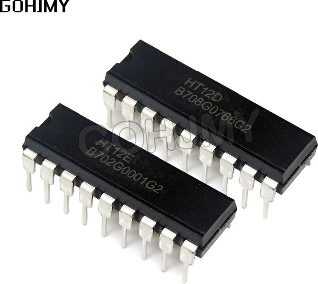GOHJMY HT-12D und HT-12E DIP18 IC Set, 10 Stück, Schwarz - Bild 1