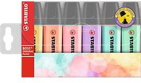 Stabilo Boss Original Textmarker in Pastelltönen mit Keilspitze, 6er-Pack - Bild 1