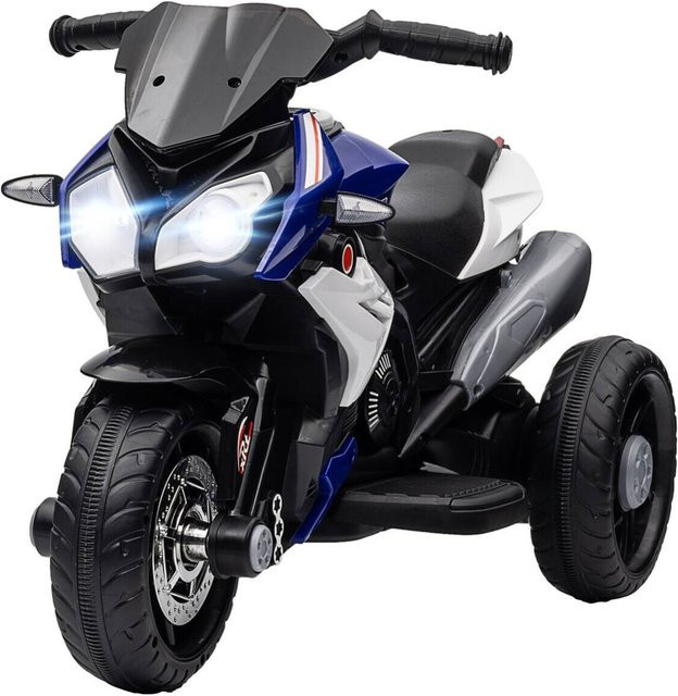 HOMCOM Elektro Kindermotorrad mit Musik und Scheinwerfer Blau Weiß - Bild 3