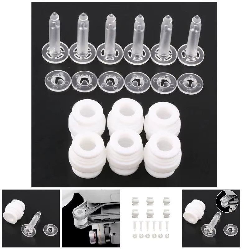 12-teiliges Gimbal Stoßdämpfungs-Set mit Gummi-Bällen und Schnallen-Pins für DJI Phantom 3 Pro 2 Vision in Weiß - Bild 3