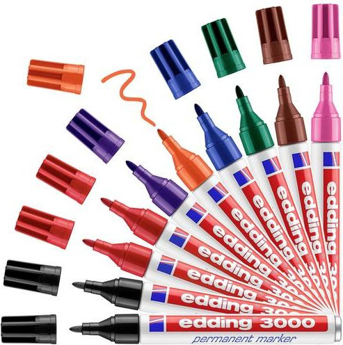 Edding Permanentmarker Set Multicolor mit Bullet-Spitze für verschiedene Untergründe - Bild 1