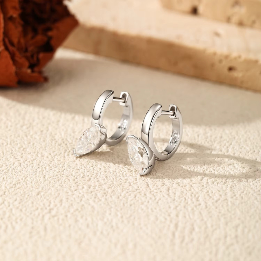 MODIAN Ohrclip, 925 Silber, Moissanite, Damen - Bild 4