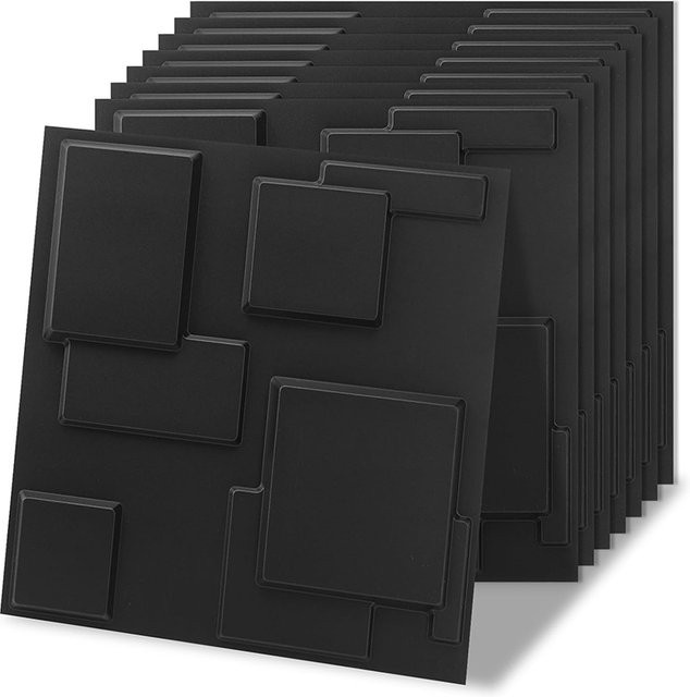 30er-Pack dekorative 3D-Wandpaneele aus PVC für Schlafzimmer und Gaming-Raum, B/H: 30 x 30 cm - Bild 1