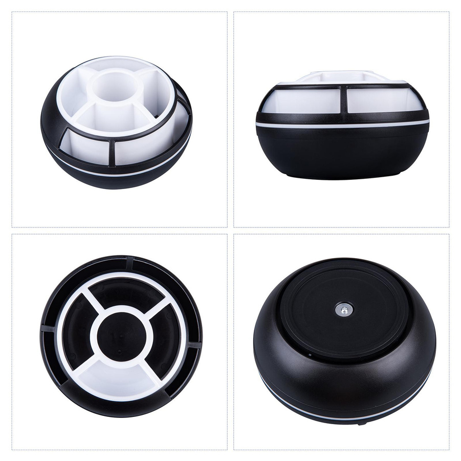 JIELISI 360 Grad drehbarer Stifthalter mit 9 Fächern für Büro und Schule, Schwarz, Breite: 14,5 cm, Tiefe: 14,5 cm, Höhe: 9,0 cm - Bild 5