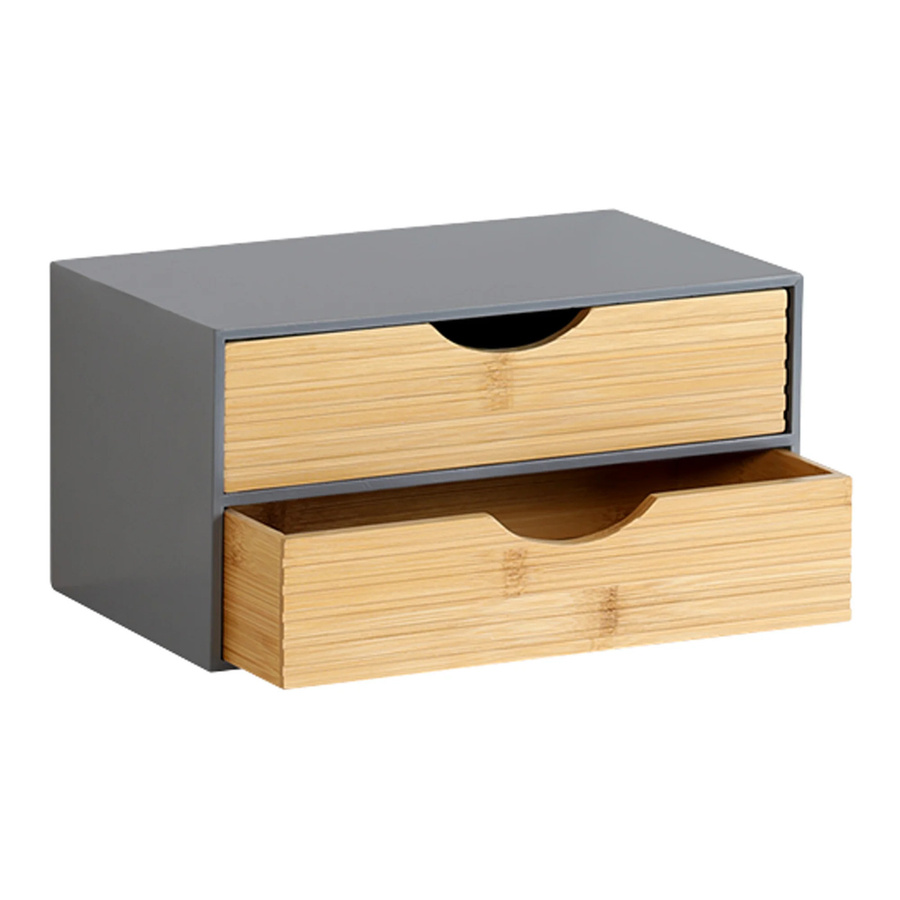 Kesper Organizer aus Holz in Grau und Braun mit mehreren Fächern B/H/L: 16 x 14 x 27 cm - Bild 2