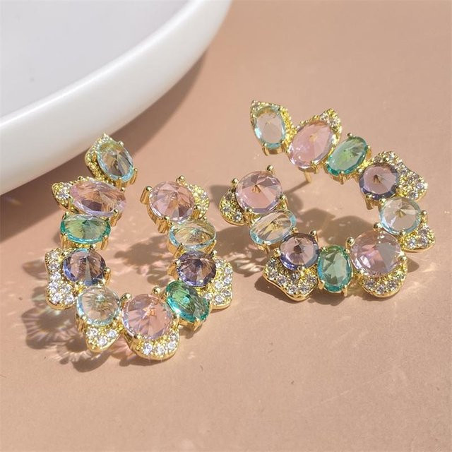 Lucky Star Jewelry Ohrringe, Kupfer, Bunt, Zirkonia, Kristall, Damen - Bild 1