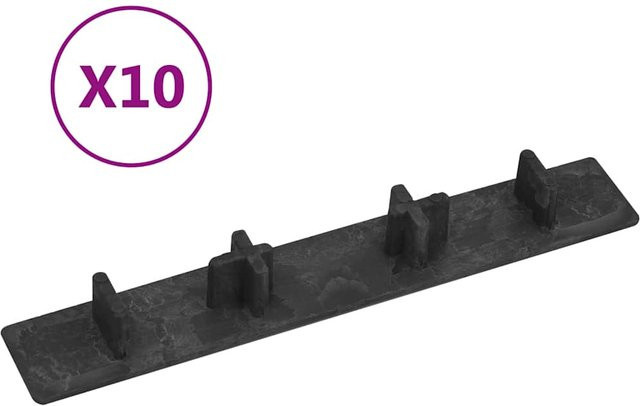 vidaXL Endkappen für Terrassendielen aus Kunststoff, 10 Stück, Schwarz, B/H/T: 120 x 45 x 2,5 cm - Bild 2