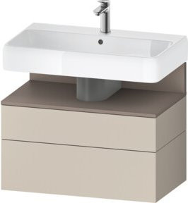 Duravit Qatego Waschtischunterschrank Beige, Wandmontage mit integrierter Beleuchtung und internen Schubladen, B/T/H: 79 x 47 x 59 cm - Bild 1