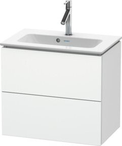 Duravit Waschtischunterschrank Compact L-Cube, Farbe: Weiß matt, 2 Schubladen, wandhängend, B: 62,0 cm, T: 39,1 cm, H: 55,0 cm - Bild 1