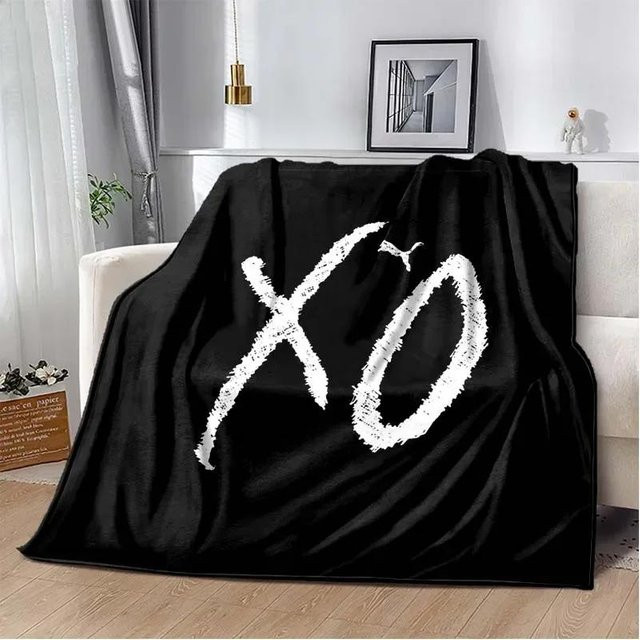 ZbrSeven The Weeknd Kuscheldecke aus weichem Flanell-Plüsch, Schwarz, B/B: 100 x 150 cm - Bild 1