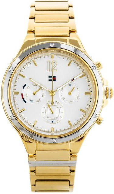 Tommy Hilfiger Damenuhr, Quarz, Edelstahl, Silber, beige - Bild 1