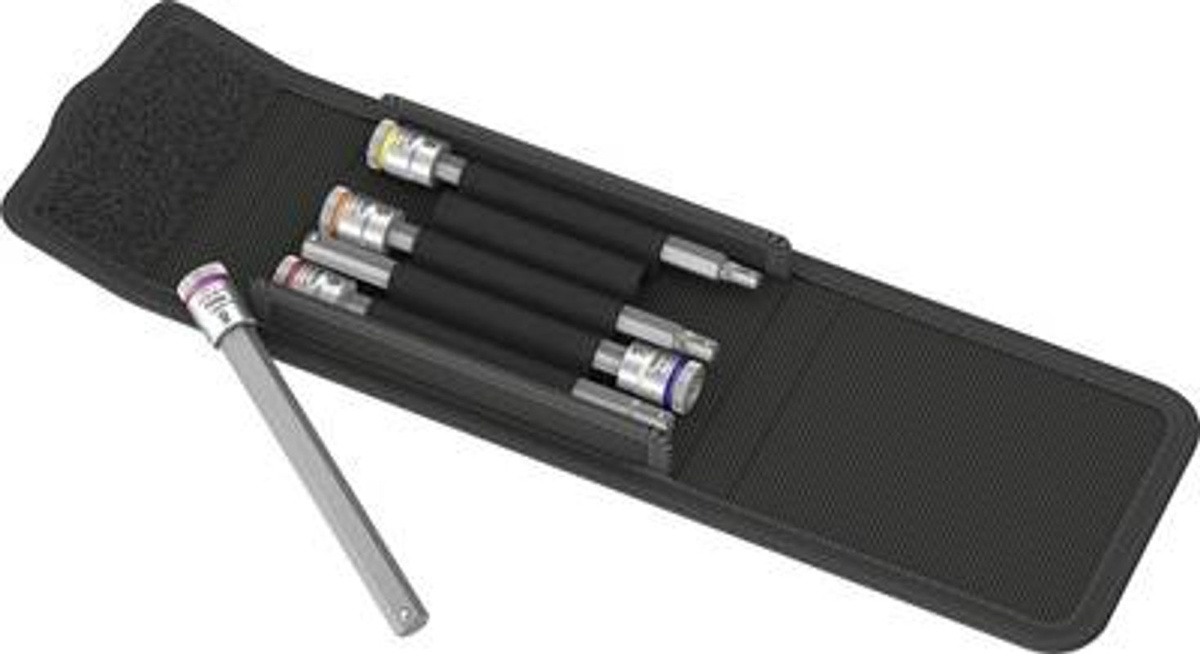 Wera 8740 A HF 1 Zyklop Bitnuss-Satz 5-teilig mit 1/4 Zoll Antrieb und Haltefunktion für Innensechskantschrauben in Schwarz und Silber - Bild 2