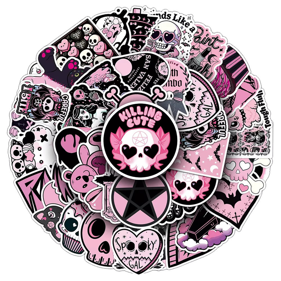 Disney Kawaii Ins Stil Rosa Gothic Ästhetische Aufkleber, 10-teiliges Set - Bild 2