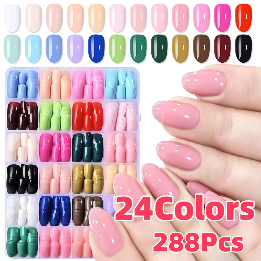 MAFANAILS Künstliche Nägel, 24 Farben, Glänzend, Oval - Bild 2