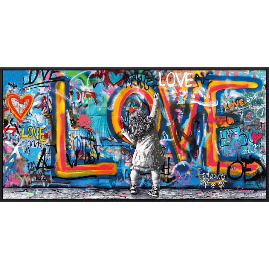 Art Universe Leinwandbild Paint With Love, abstraktes Grafikdesign in Blau und Multicolour, B: 120 cm, H: 60 cm - Bild 2