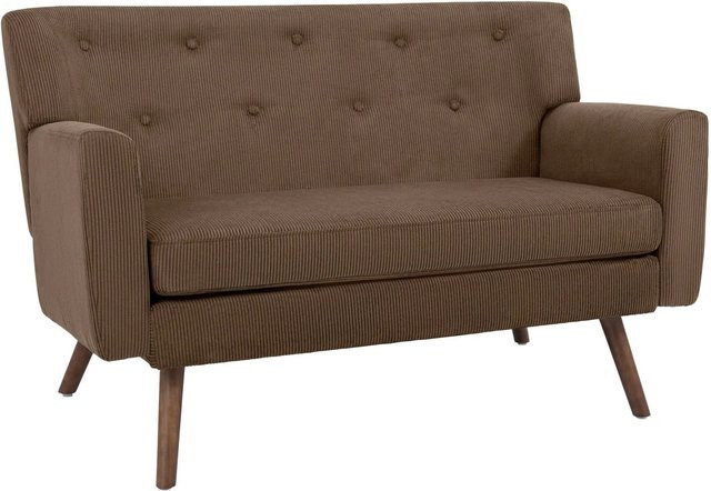 DELUKE Sofa ARNE 2-Sitzer aus Cord in Dunkelbraun, B/T/H: 120 x 74 x 81 cm - Bild 1