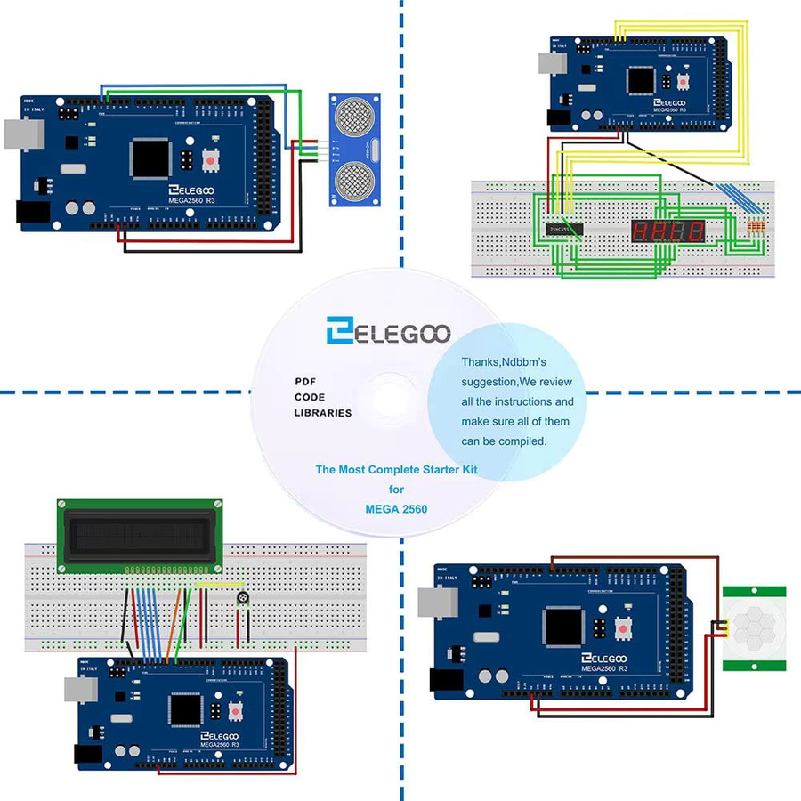 ELEGOO Mega R3 Ultimate Starter Kit DIY Elektronik-Bausatz mit Tutorial für Arduino IDE, Multicolor - Bild 2