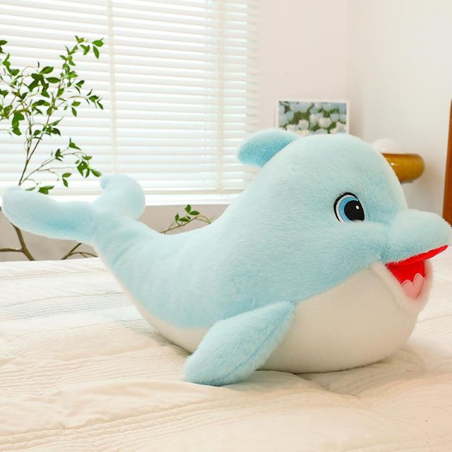 Neuer Delfin Plüschtier Puppe, blau, 35 cm - Bild 1