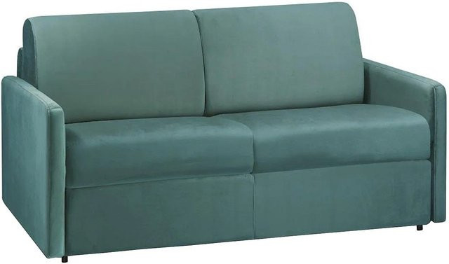 Vente-unique Schlafsofa Calife in Smaragdgrün mit Samtbezug, Breite: 150 cm - Bild 1