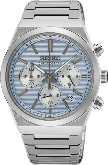 Seiko Chronograph, Quarz, Edelstahl, Blau, 40 mm, Herren - Bild 1