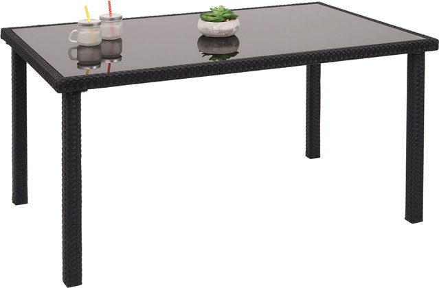 MCW Poly-Rattan Gartentisch G19 in Schwarz, B: 120 cm, T: 75 cm, H: 71 cm - Bild 1
