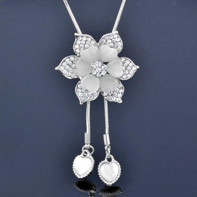 Allbestart Halskette, Herz Opal Anhänger, Blume, Zirkonia, Roségold, Damen - Bild 1