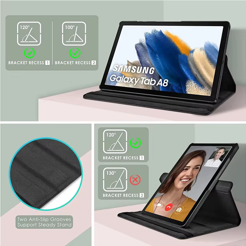 Drehbare Lederhülle für Samsung Galaxy Tab A9 Plus und A11 Plus 11 Zoll sowie Tab A9 und A11 8,7 Zoll in Schwarz oder Braun - Bild 5