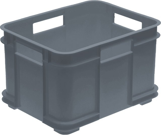 TOPTEX Aufbewahrungsbox aus recyceltem Kunststoff in Grau, stapelbar mit Griffen - Bild 1