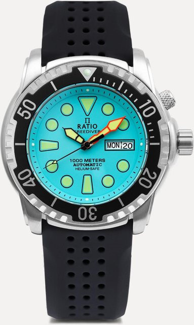 Ratio Herren Armbanduhr Automatik, Edelstahl, Blau, Saphirglas - Bild 1