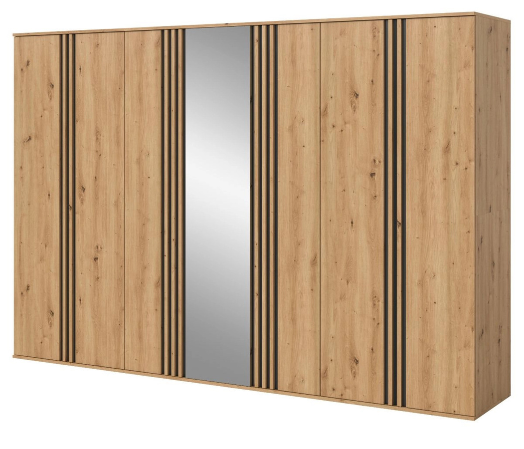 Kleiderschrank Björke mit Spiegel in Artisan Eiche, B/H: 280 x 192 cm - Bild 3