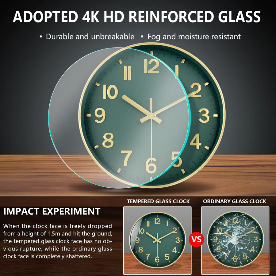 Mabpedo Moderne Analoge Wanduhr mit 3D-Kubisches Design, Leise Quarz-Wanduhr für Wohnzimmer und Schlafzimmer - Bild 4