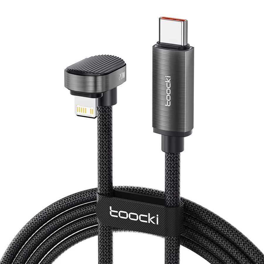 Toocki USB-C auf Lightning-Kabel in Schwarz, 20 W PD Schnellladekabel für iPhone und iPad, U-förmiges Gaming-Kabel - Bild 1