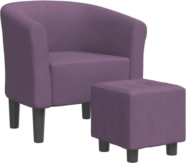vidaXL Clubsessel mit Fußhocker in Lila aus Stoff - Bild 1