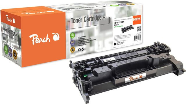 Peach HP 89X Toner XL Schwarz (wiederaufbereitet) ersetzt CF289X für HP LaserJet Enterprise Flow MFP M 528 c und M 528 - Bild 1