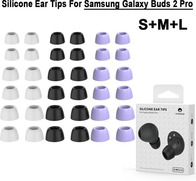 Paare Silikon Ohrhörer Spitzen in Weiß als Ersatz für Samsung Galaxy Buds 2 Pro In-Ear Kopfhörer Zubehör S/M/L - Bild 1