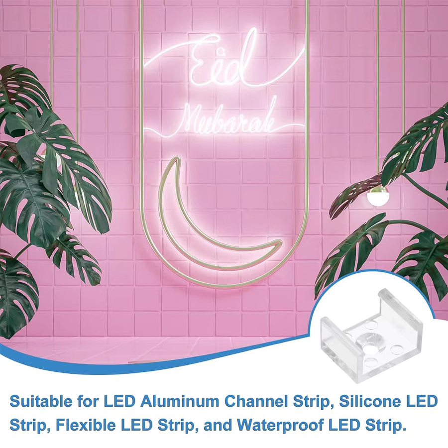 YSRSAI LED-Verbindungsclips aus transparentem Kunststoff für COB und Neonlichtbänder, passend für 6mm, 8mm, 12mm und 15mm Breite - Bild 5