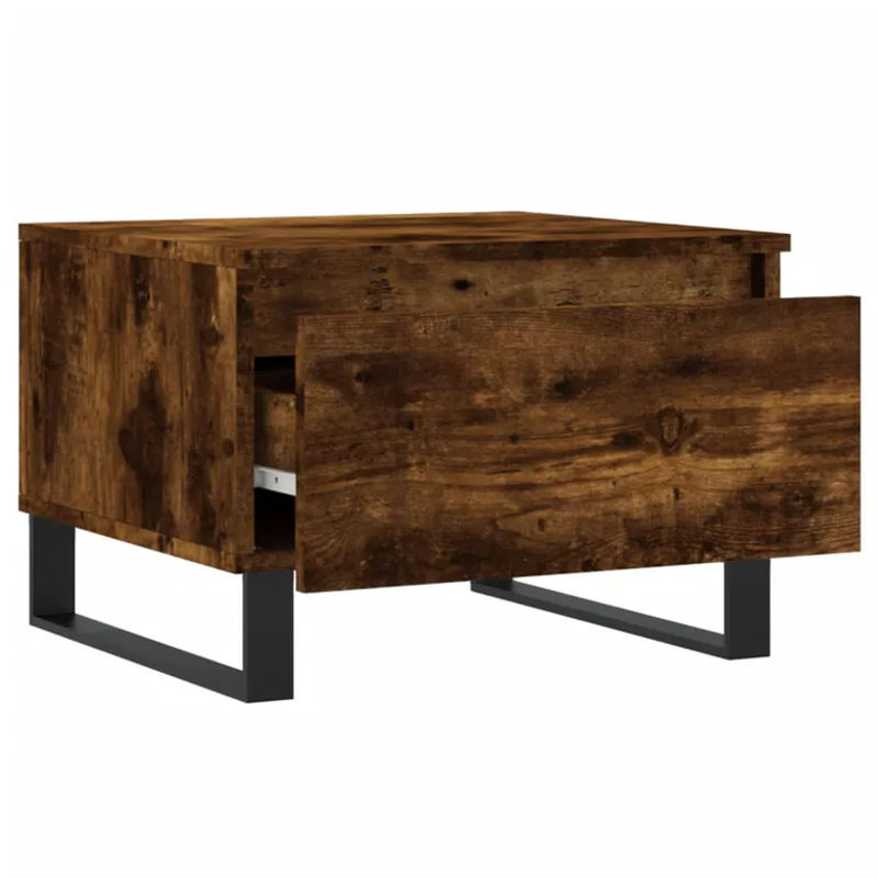 vidaxl Couchtisch Set 2 Stück Modern in Braun aus Geräuchertem Eichen-Composite und Metall B/T/H: 50 x 46 x 35 cm - Bild 5