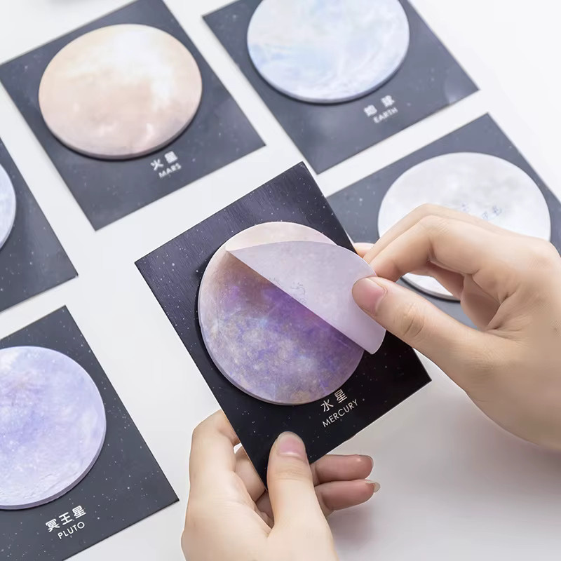 Kreisförmige Haftnotizen Planet-Serie in Mehrfarben, 180 Blatt Notizaufkleber zum Zerreißen - Bild 2