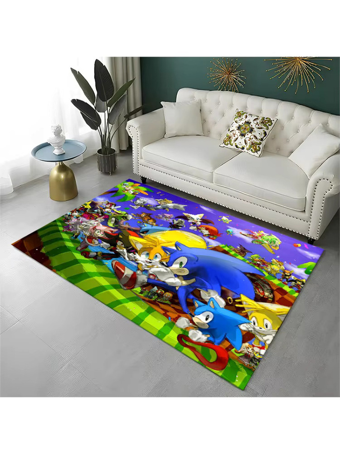 Potdemiel Classic Game S-Sonic Cartoon Teppich, rutschfester Kinderteppich in Mehrfarbig für Wohnzimmer, Schlafzimmer und Kinderzimmer - Bild 2