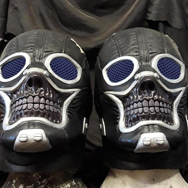 Vmonke Dorohedoro Maske Cosplay, Schädel Latex Helm, Schwarz - Bild 1