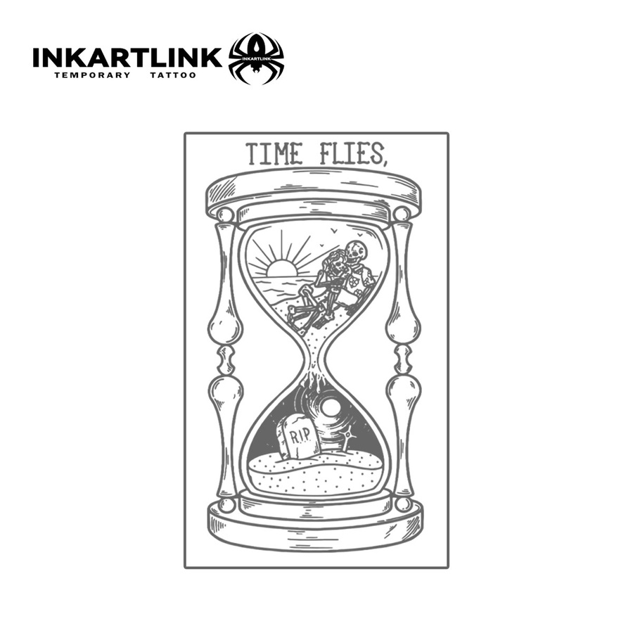 INKARTLINK Temporäres Sanduhr-Tattoo, 3 Stück, wasserfest, semi-permanent - Bild 3