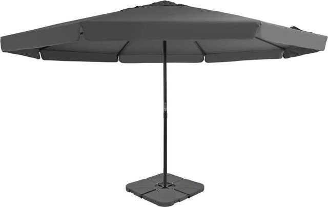 furnicato Sonnenschirm mit tragbarem Ständer in Anthrazit und Schwarz aus Aluminium und Stahl mit einem Durchmesser von 250 cm - Bild 1